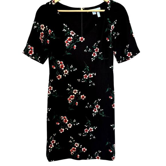 Draper James Navy Floral V-Neck Dress Short Sleeves Women's Size 2 - Picture 2 of 5